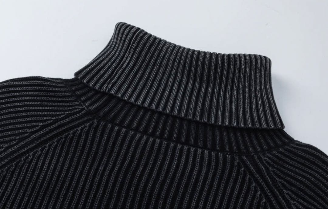 トップス BTMK HIGH NECK KNIT washed HN99