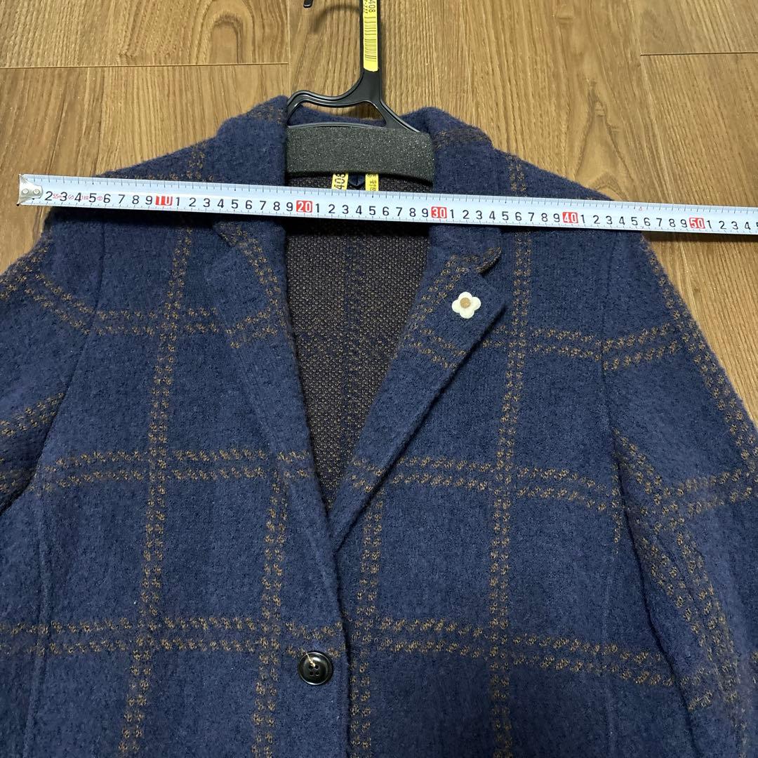 LARDINI ネイビー チェック柄 ジャケット