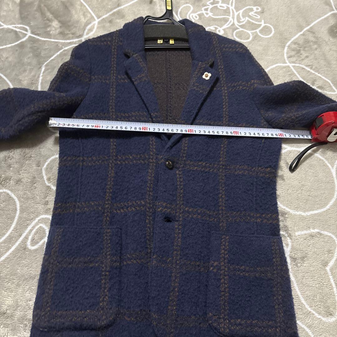 LARDINI ネイビー チェック柄 ジャケット