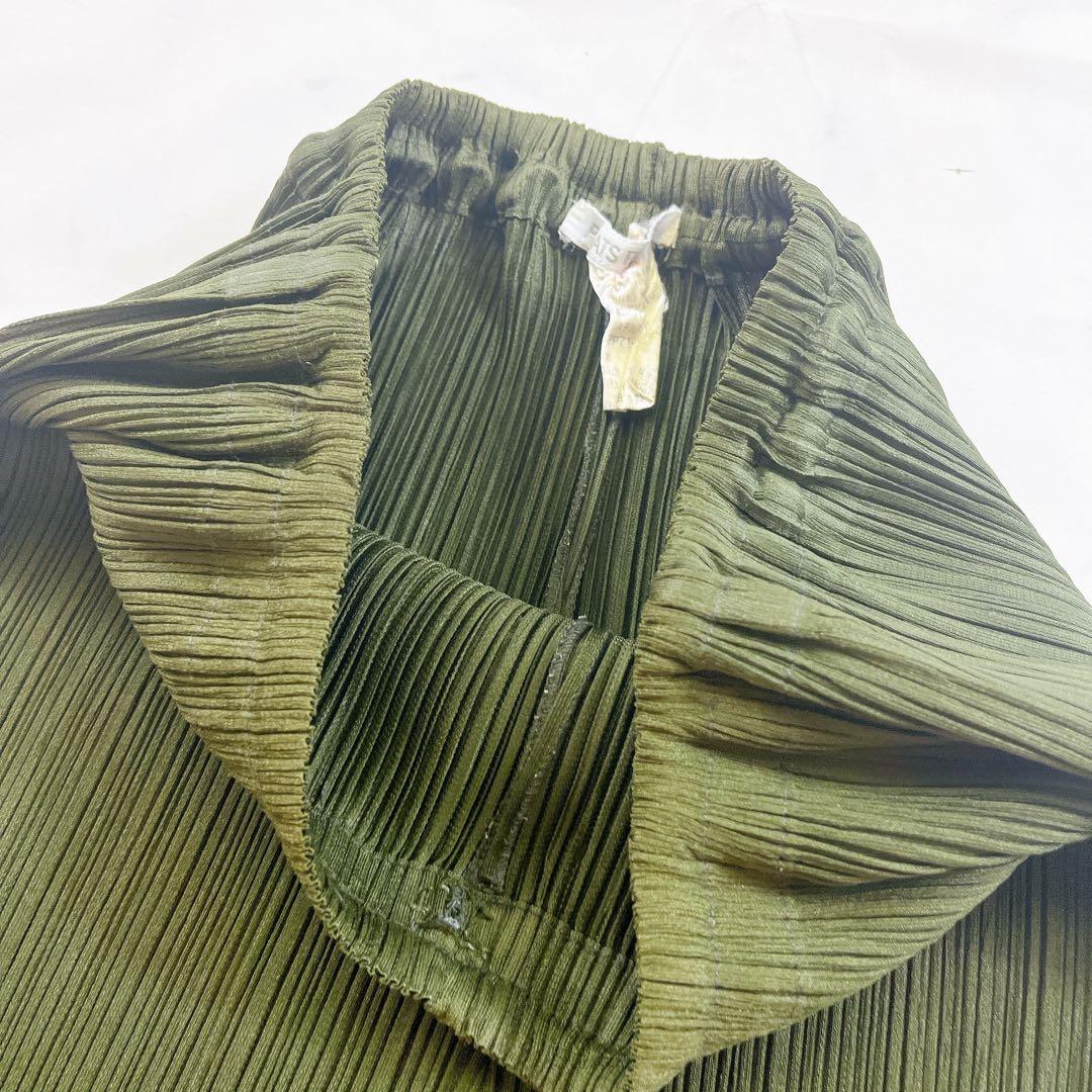 極美品✨プリーツプリーズ サイズ 3オリーブ カーキ グリーン 緑 パンツ ズボ