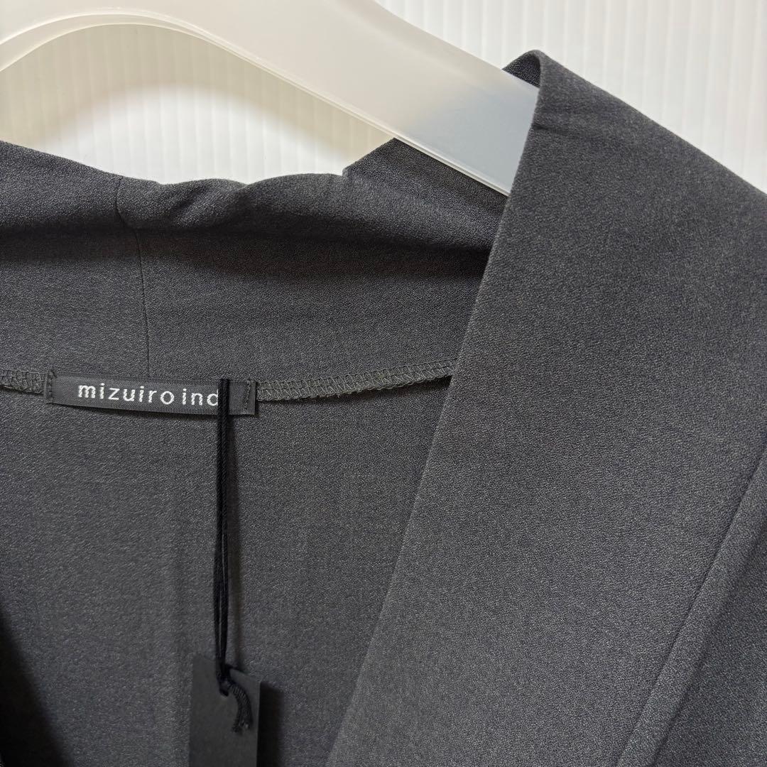 新品【ミズイロインド 】チュニック ベスト　グレー　Vネック　リブ