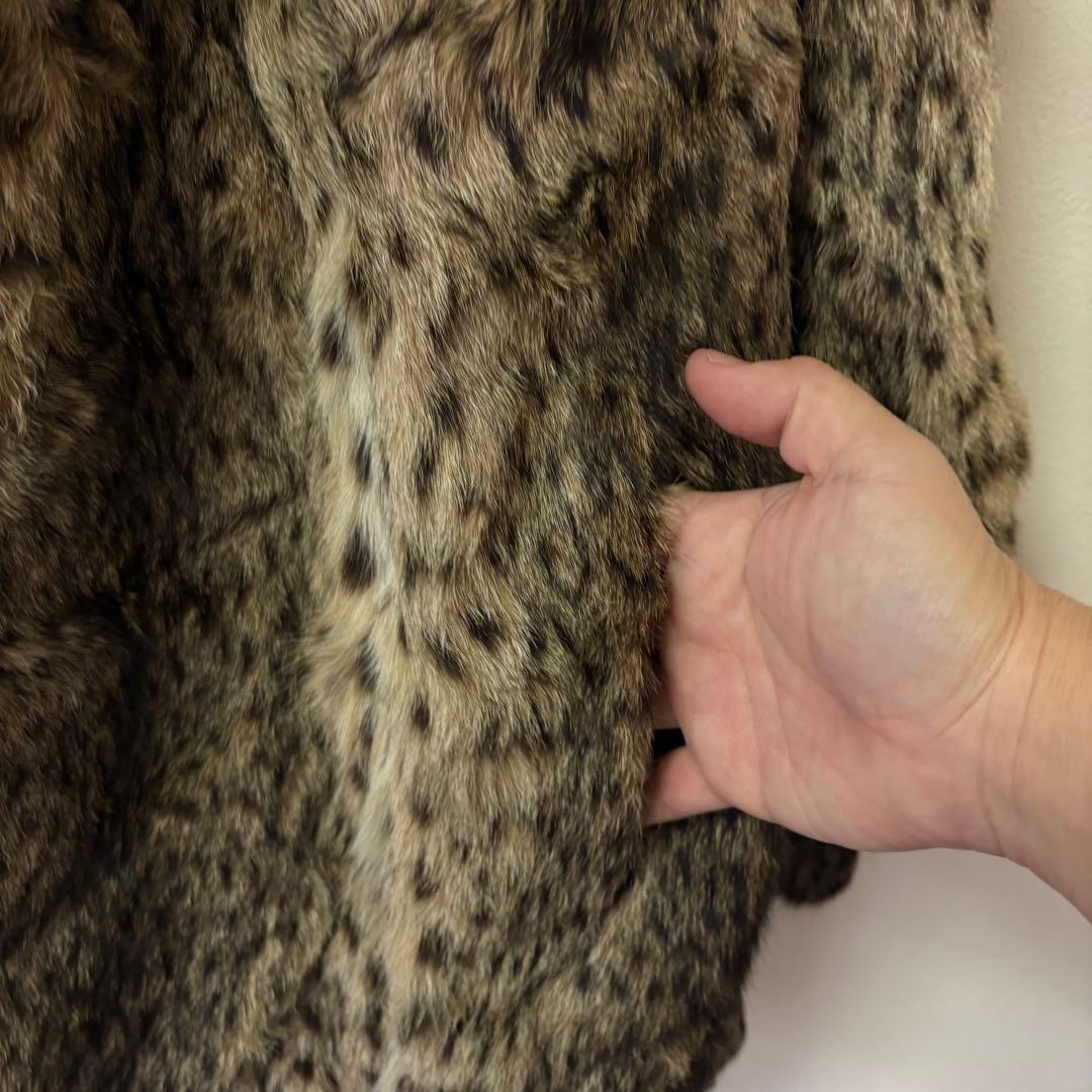 王道： 極美品✨ 豪華リアルファーコート 豹柄 リンクス風 希少 L相当 セレブ