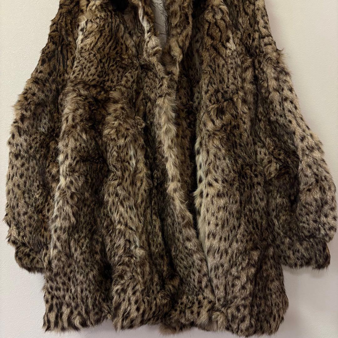 王道： 極美品✨ 豪華リアルファーコート 豹柄 リンクス風 希少 L相当 セレブ