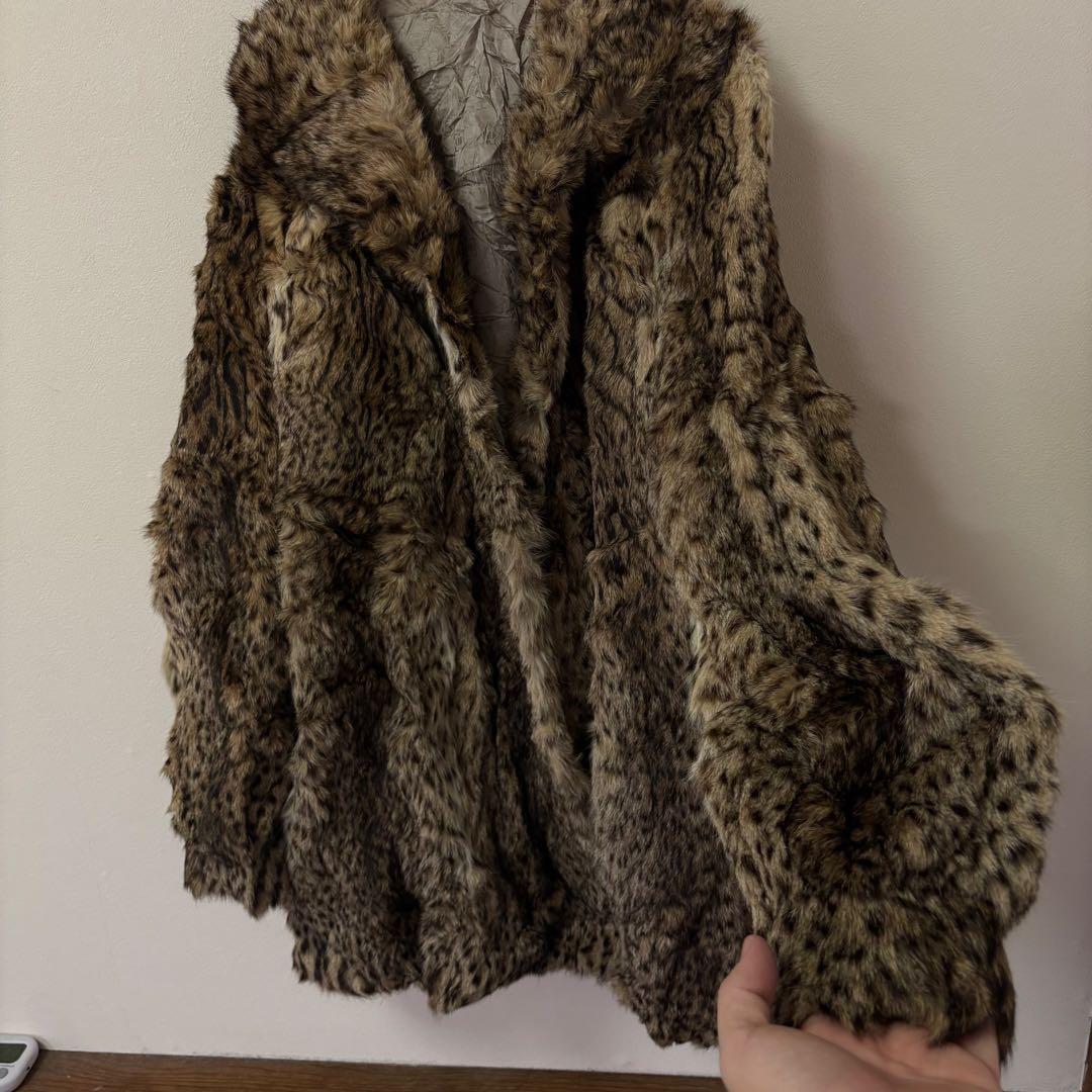 王道： 極美品✨ 豪華リアルファーコート 豹柄 リンクス風 希少 L相当 セレブ