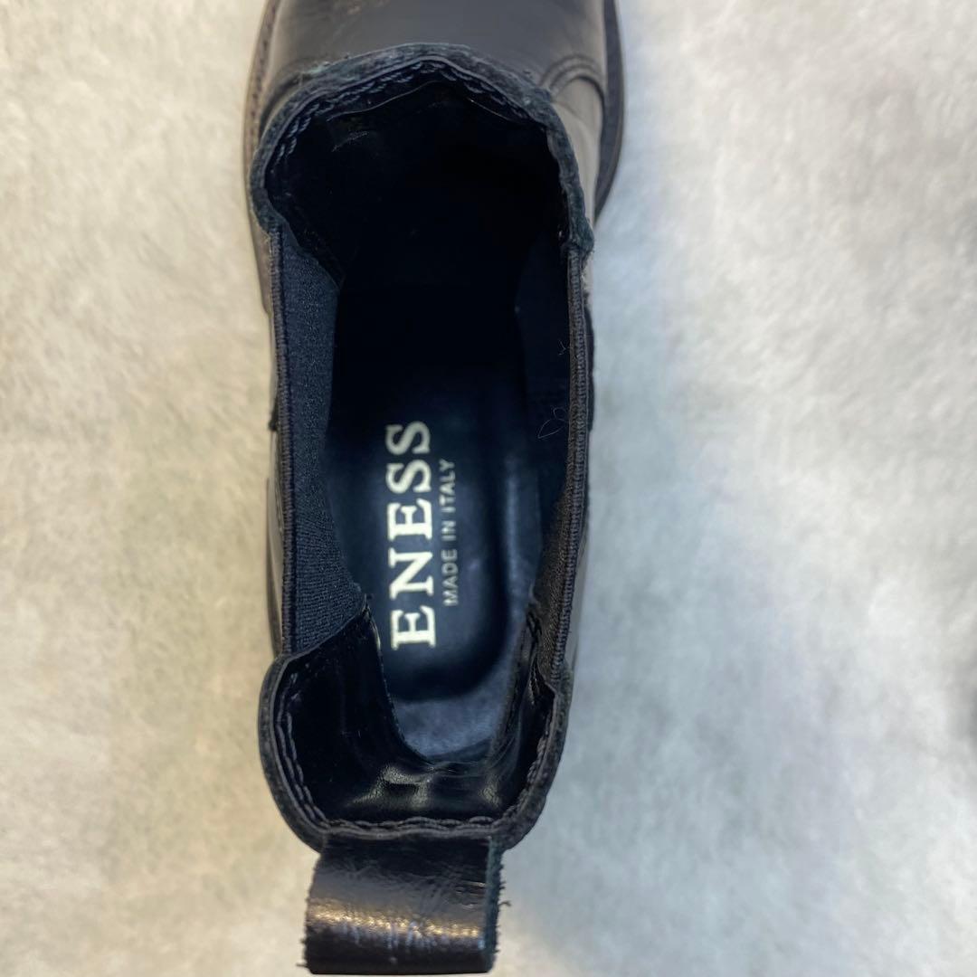 【美品】ENESS エネス サイドゴアブーツ 38 24cm ブラック 厚底