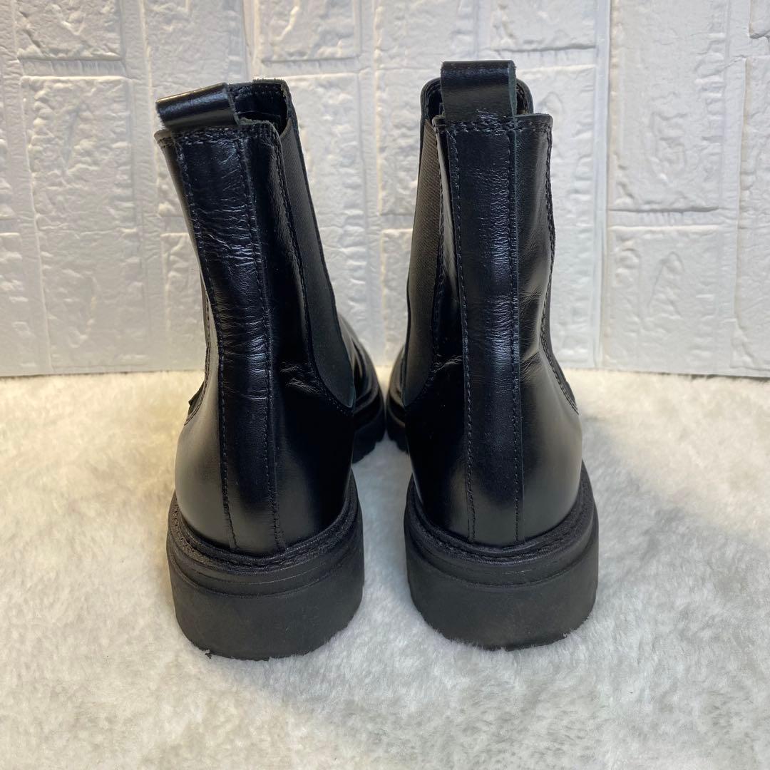 【美品】ENESS エネス サイドゴアブーツ 38 24cm ブラック 厚底