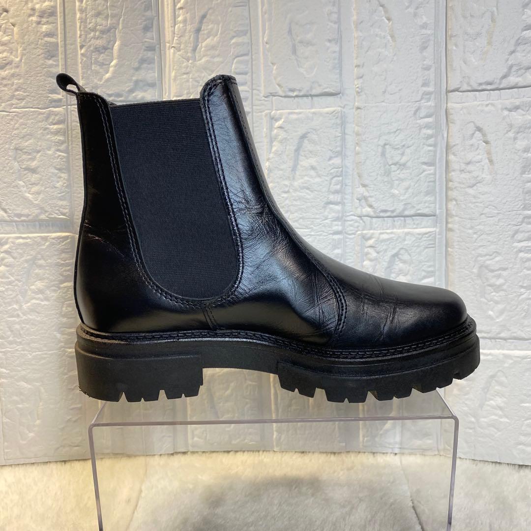 【美品】ENESS エネス サイドゴアブーツ 38 24cm ブラック 厚底