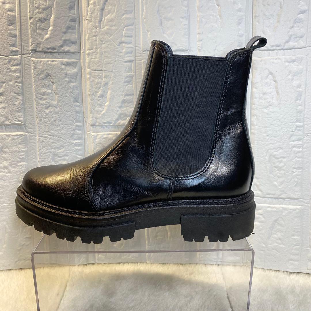 【美品】ENESS エネス サイドゴアブーツ 38 24cm ブラック 厚底