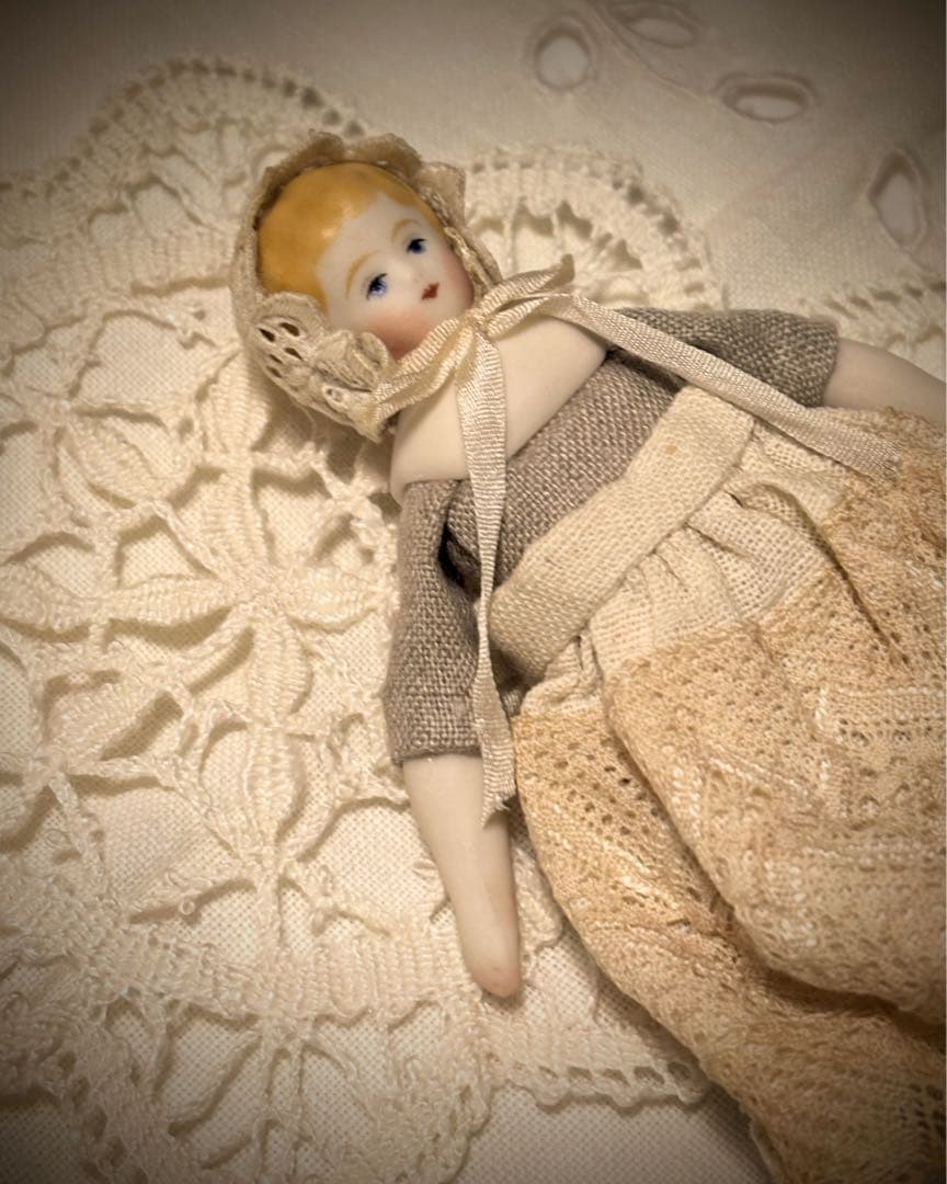 チャイナヘッドドール*パリアンドール*ミニチュア13.5cm*ブロンドヘア