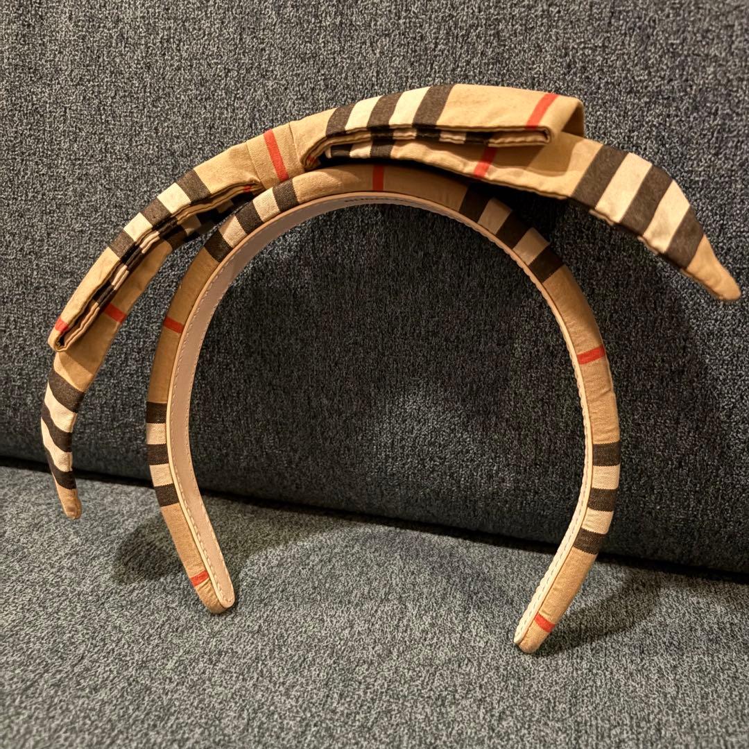 BURBERRY ノバチェックリボン付きカチューシャ