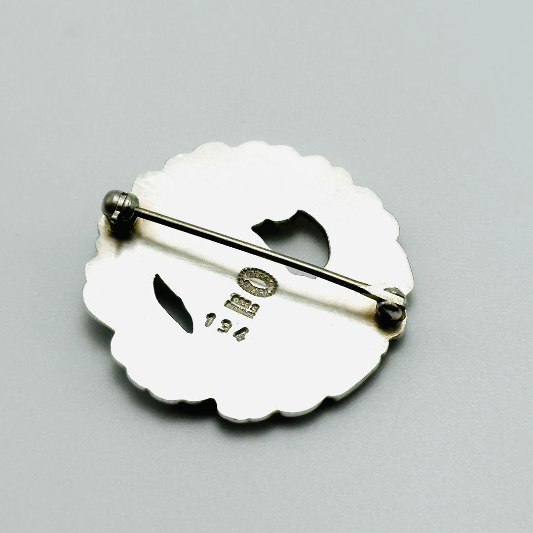   134 シルバーブローチ　バード　リーフ　925S