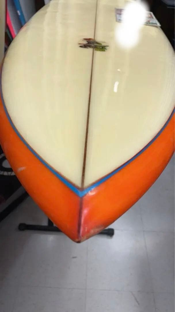 け*う様 クリーム色とオレンジのショートボードドロップアウトお宝貴重品ビンテージ