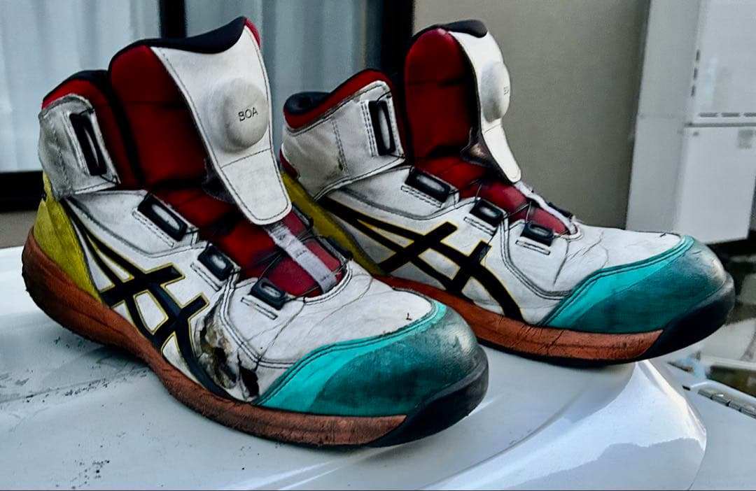 ヤ*ワ様 ASICS BOA 安全靴 カモフラージュ/ホワイト/レッド