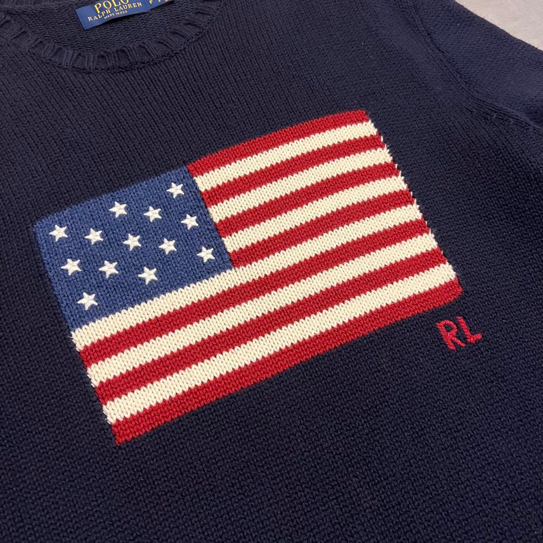 トップス Ralph Lauren American flag knit USA made