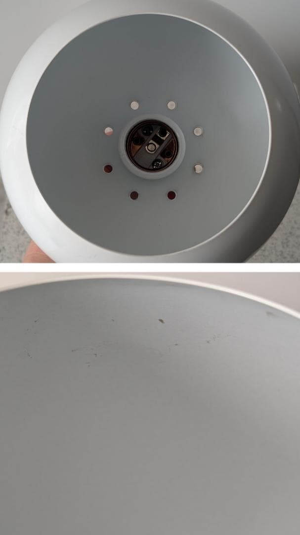 00s OLD 3灯 メタル ボールライト ペンダントランプ 白 スペースエイジ