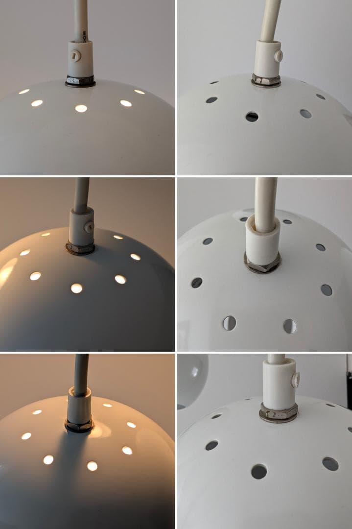 00s OLD 3灯 メタル ボールライト ペンダントランプ 白 スペースエイジ