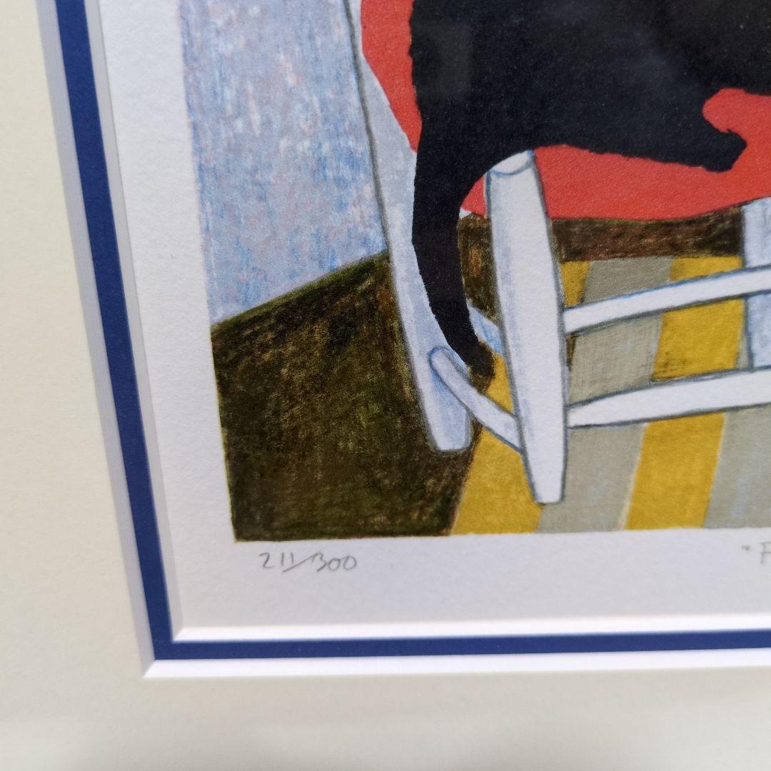 ブレンダ キング　リトグラフ　保証書付　フィッシャーマンズキャット　額入り