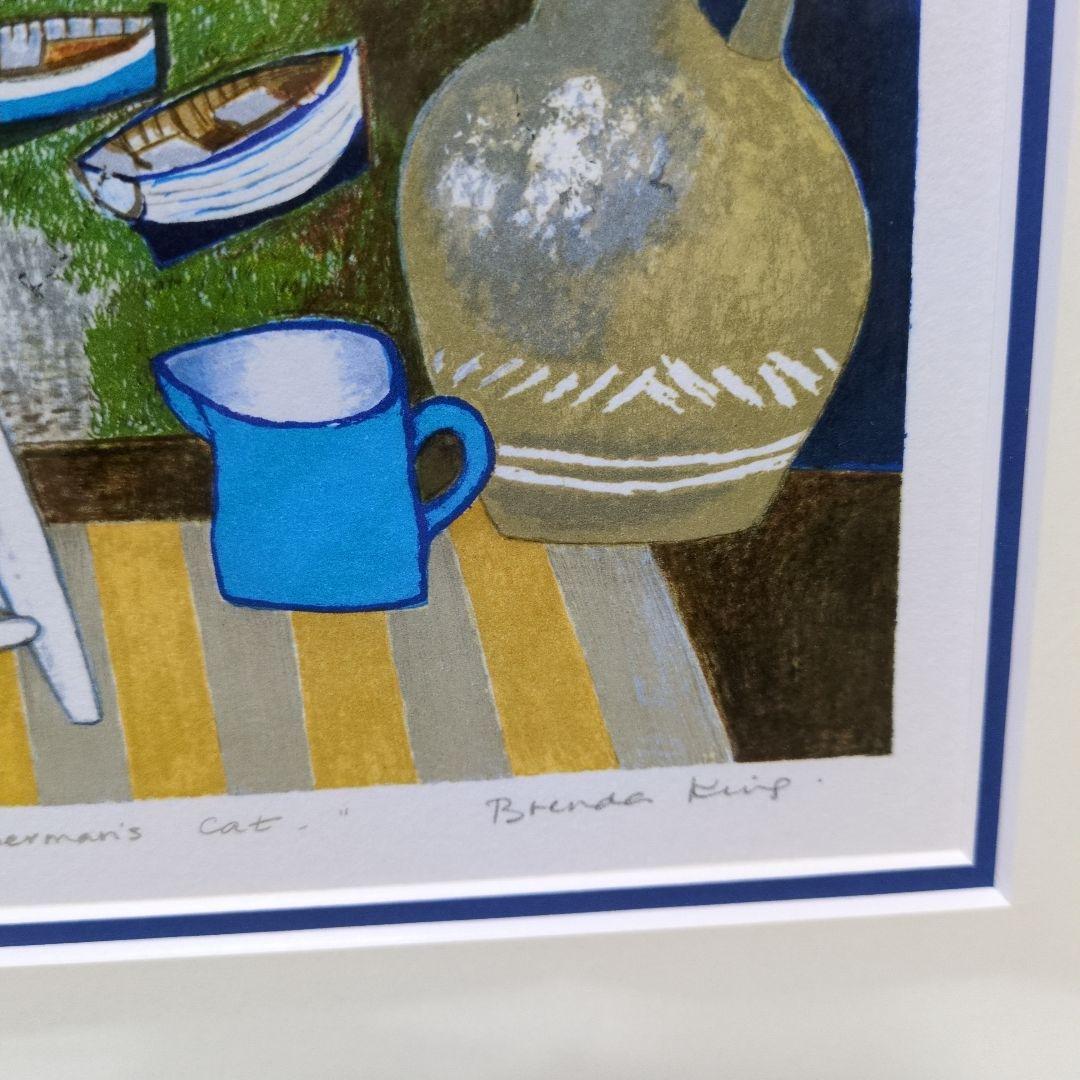 ブレンダ キング　リトグラフ　保証書付　フィッシャーマンズキャット　額入り