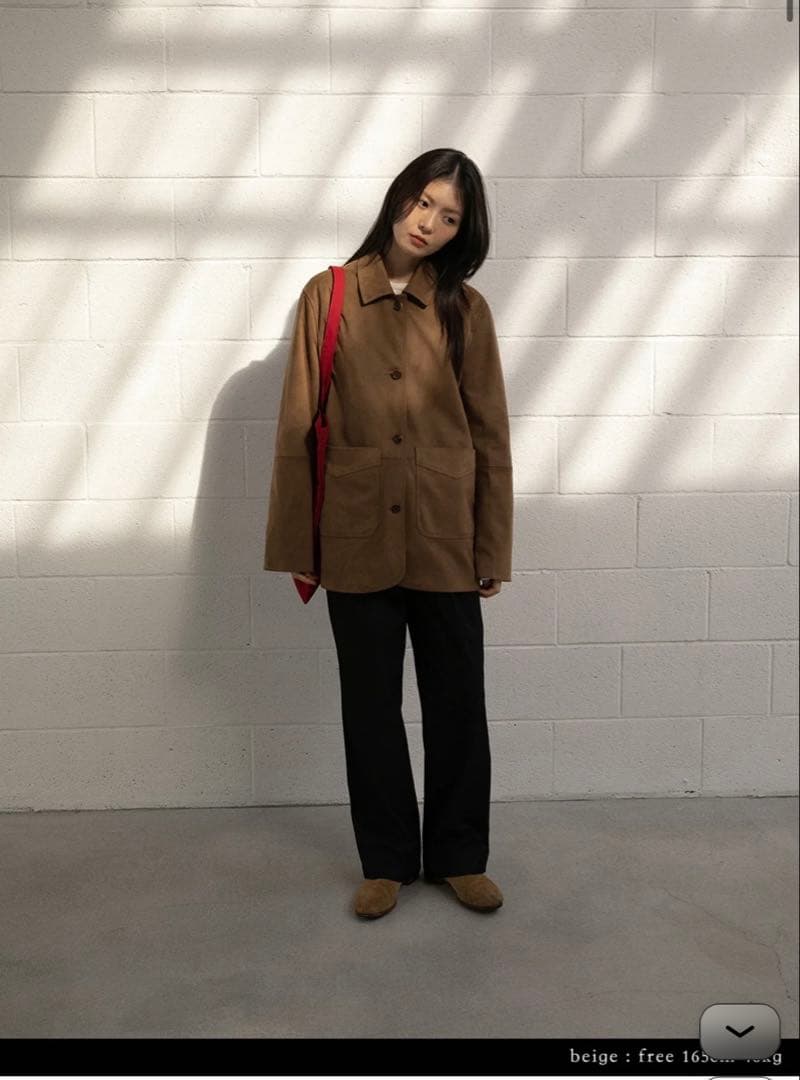 OHOTORO Henry Suede Jacket ブラウン フリーサイズ