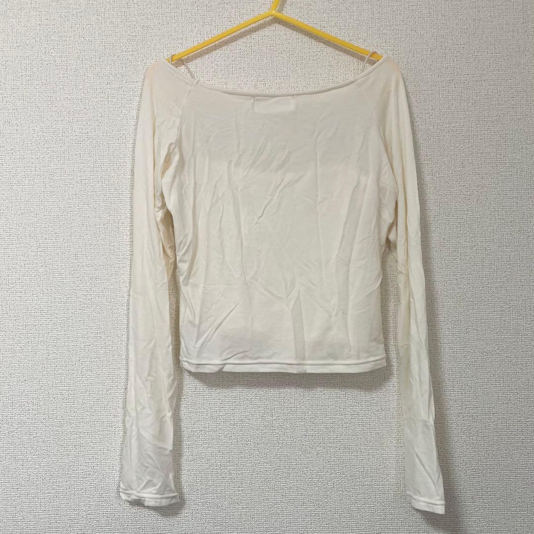 トップス andmary Mary sheer logo tops ivory