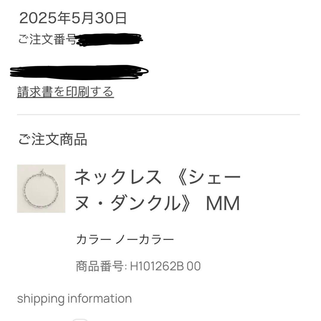 【新品未使用】HERMESエルメス シェーヌダンクル ネックレス　mm 正規品