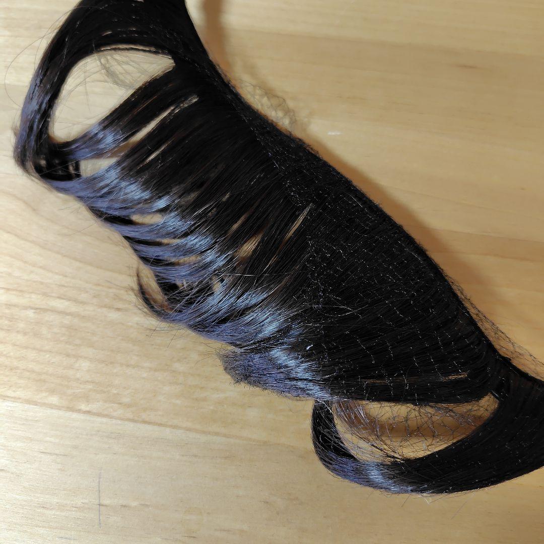 BARENスカーフハット　ドットシフォンブラック&　前髪ウィッグ