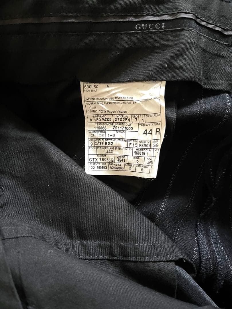 ジャケット・アウター GUCCI CHALK STRIPED SETUP BLACK 44R