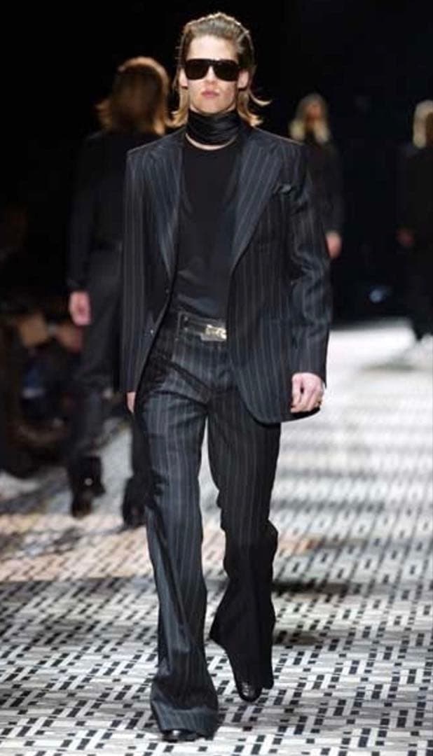 ジャケット・アウター GUCCI CHALK STRIPED SETUP BLACK 44R