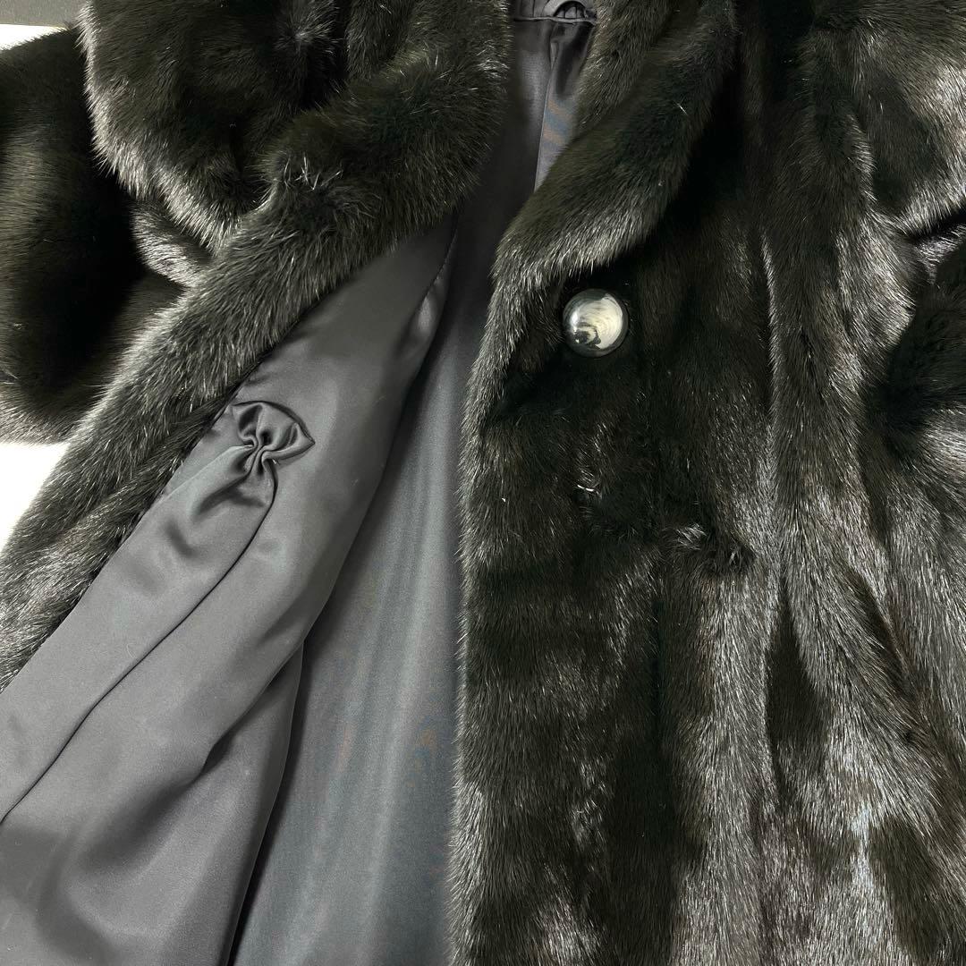 ★上質な肌触り★サガミンクロイヤル ファーコート ブラック