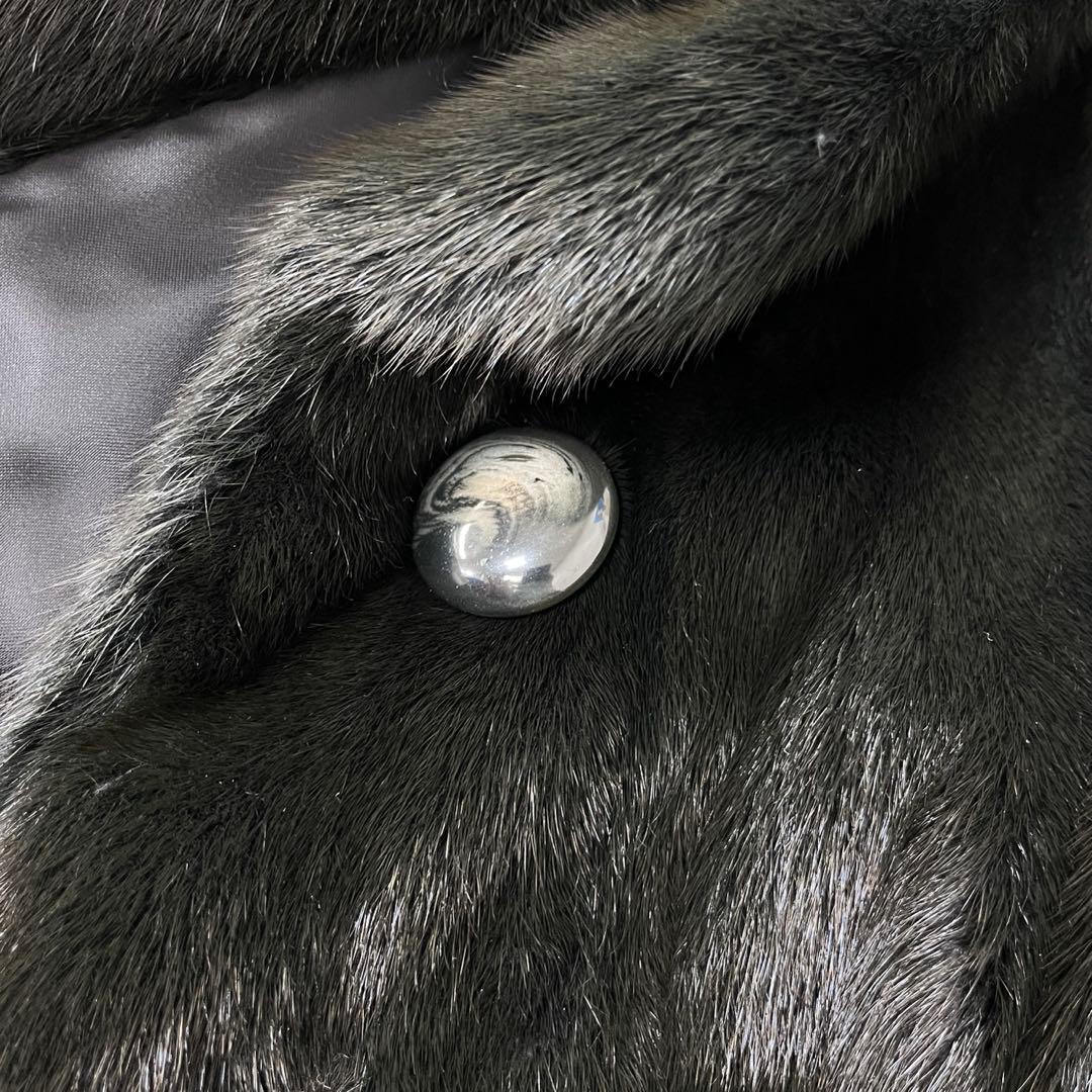 ★上質な肌触り★サガミンクロイヤル ファーコート ブラック