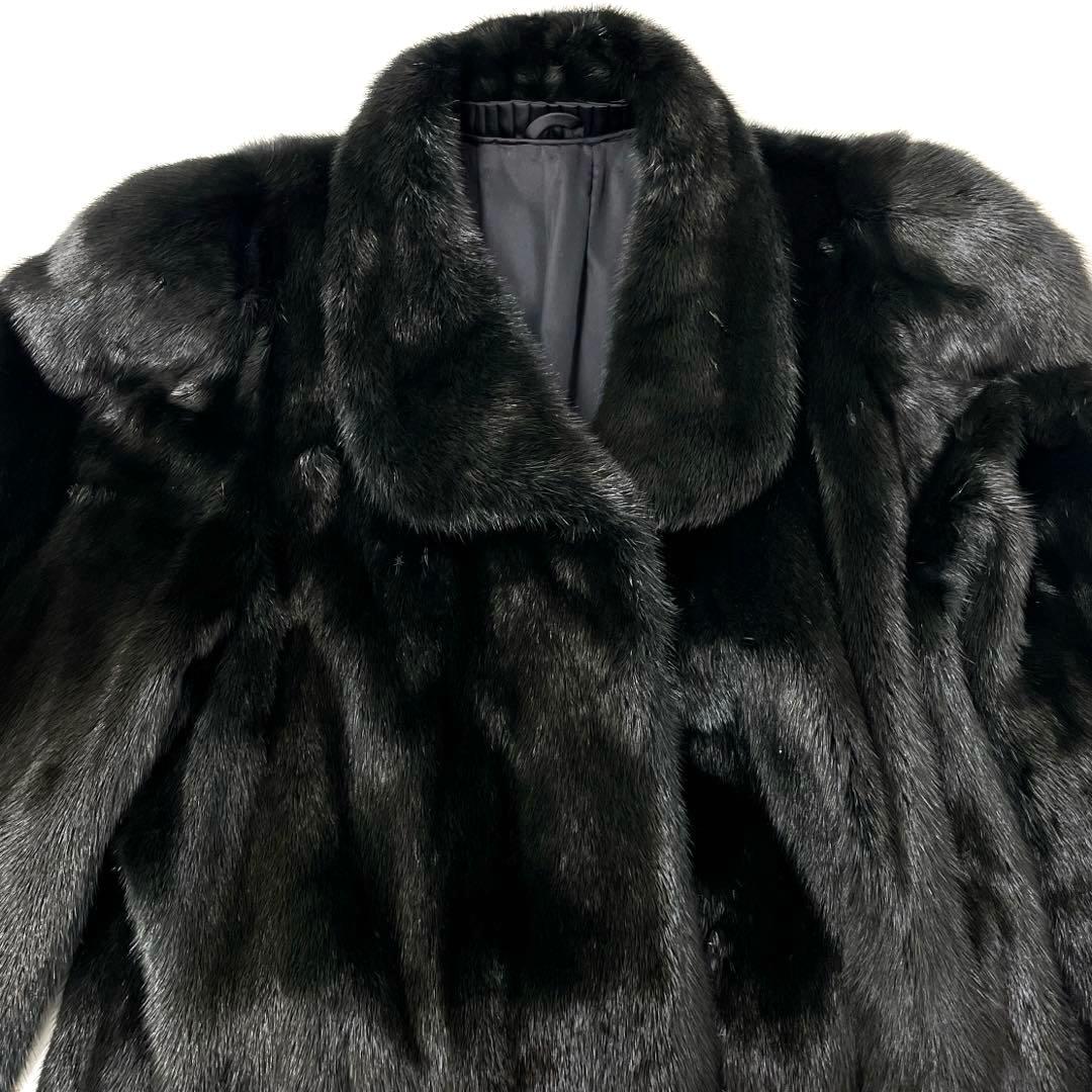 ★上質な肌触り★サガミンクロイヤル ファーコート ブラック