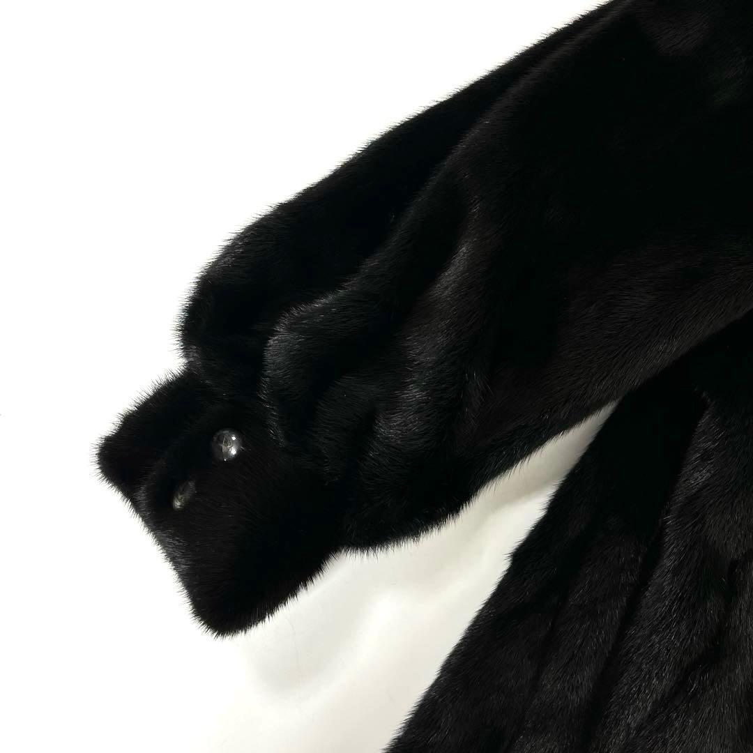 ★上質な肌触り★サガミンクロイヤル ファーコート ブラック