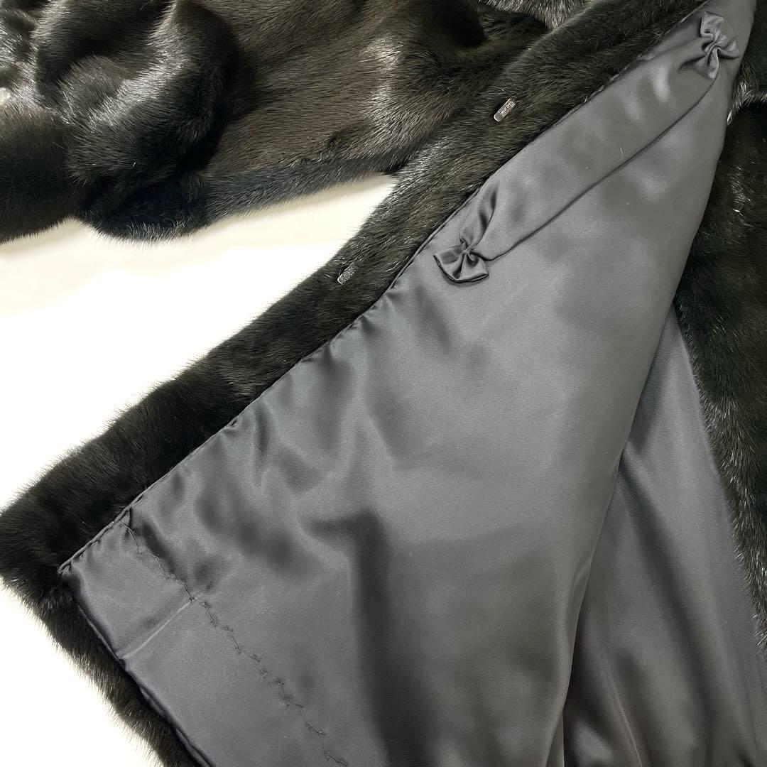 ★上質な肌触り★サガミンクロイヤル ファーコート ブラック