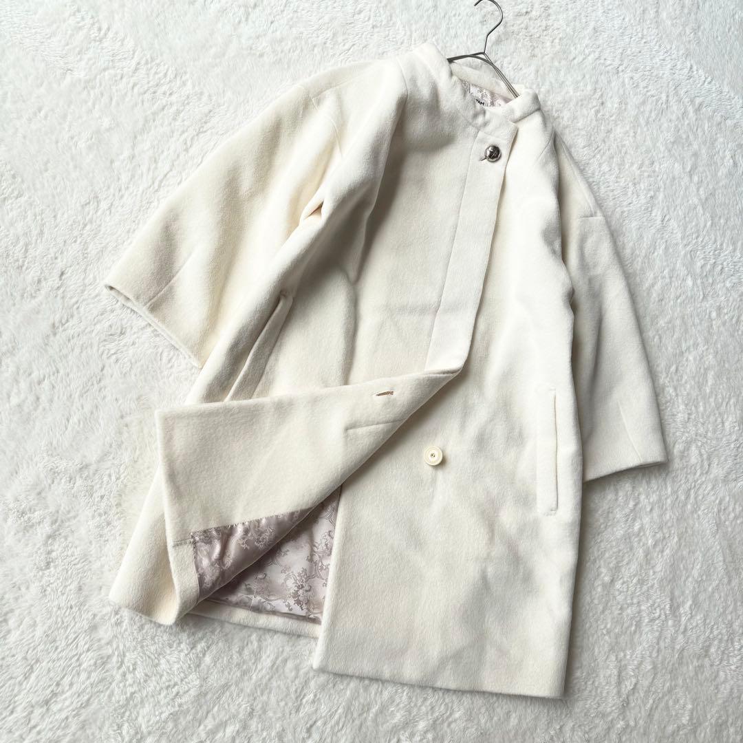 ヴィヴィアンタム ウール ロングコート アンゴラ混 0 ホワイト 美品 希少