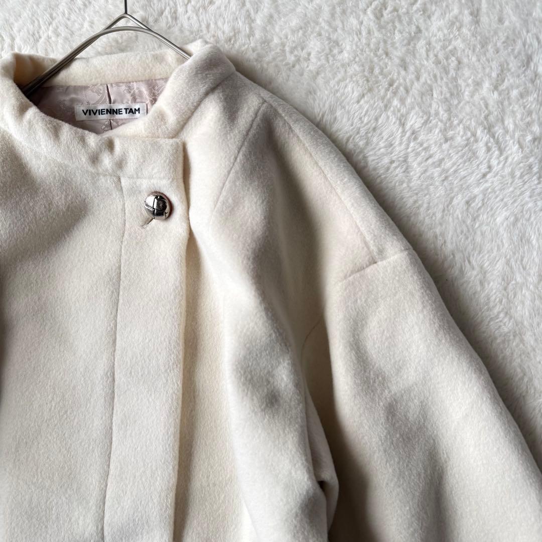 ヴィヴィアンタム ウール ロングコート アンゴラ混 0 ホワイト 美品 希少