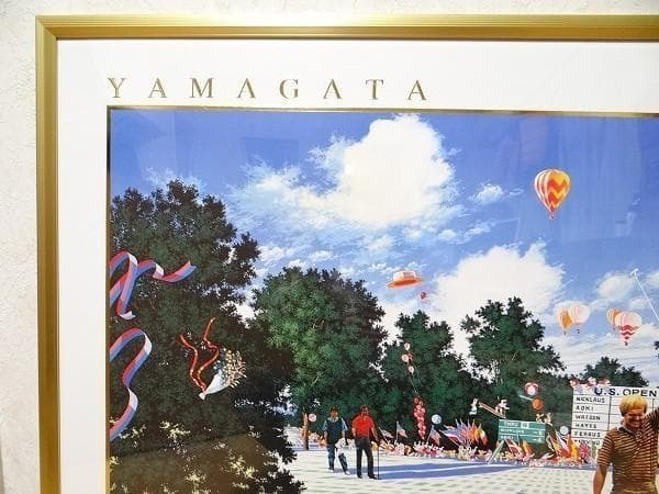 美品 ヒロ・ヤマガタ USオープン 印刷ポスター 直筆サイン入り ゴルフ
