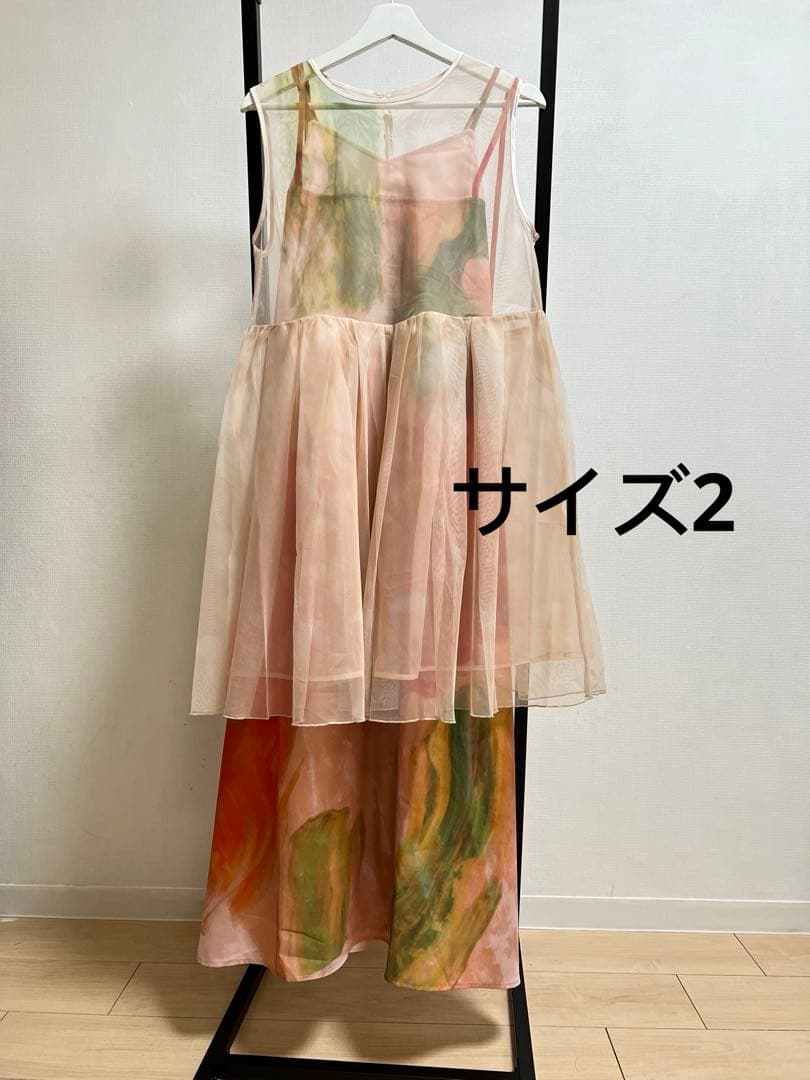 AMERI 3WAY MARGOT GEL ART DRESS ピンクサイズ2