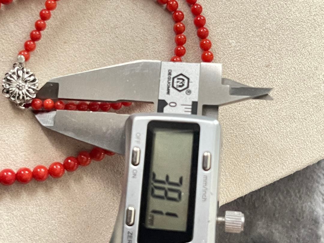 珊瑚サンゴネックレス6.9mm、重约14g