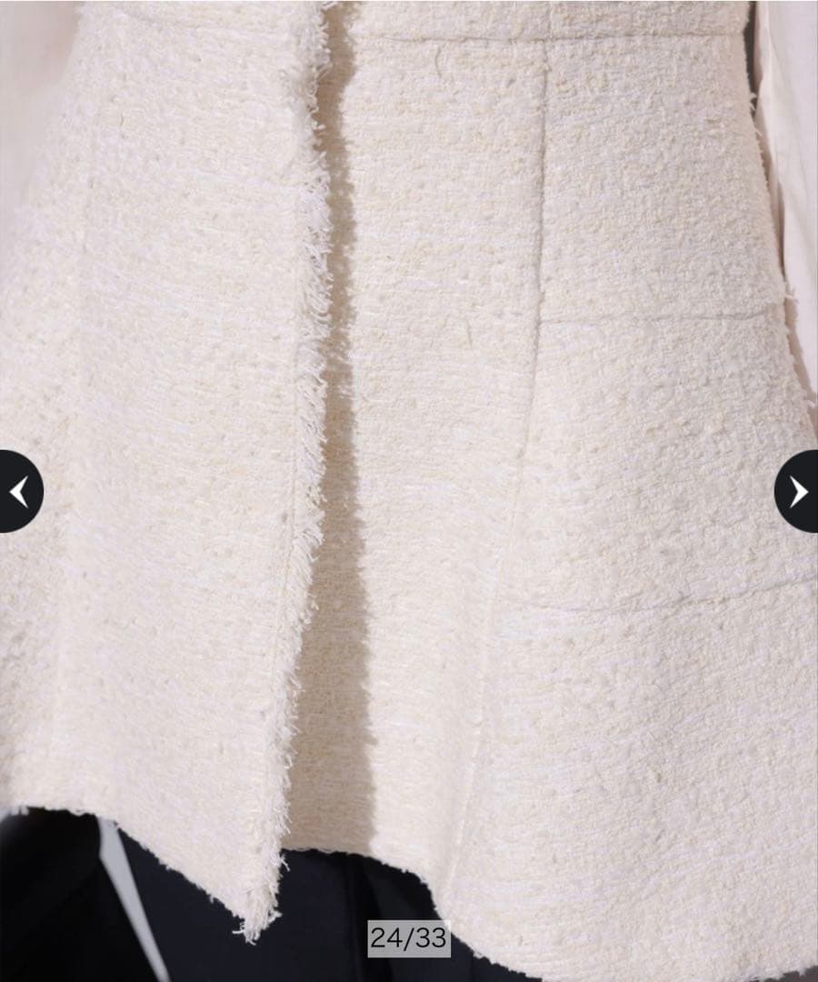 ゆべしArpege storyツイードフレアジレ ホワイト 1アルページュ