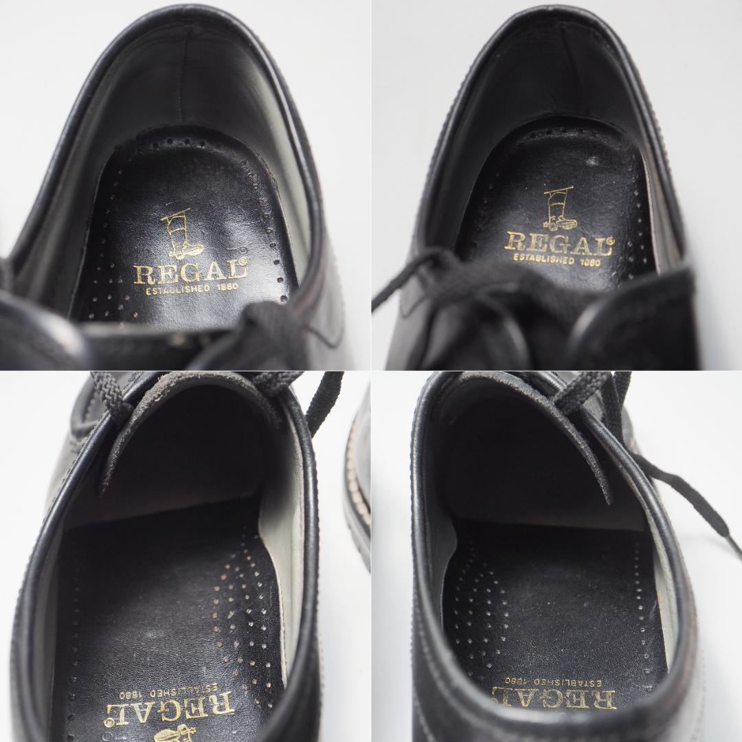 美品 リーガル REGAL チロリアンシューズ 革靴ブラック メンズ25.5cm
