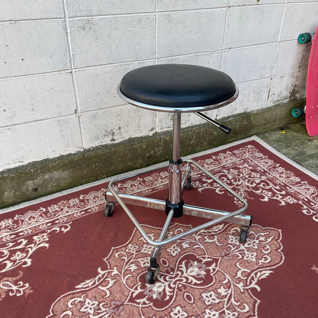 古家具ビンテージ品◾️ITOKI 足掛け付き×ガス圧昇降 ワークチェア スツール