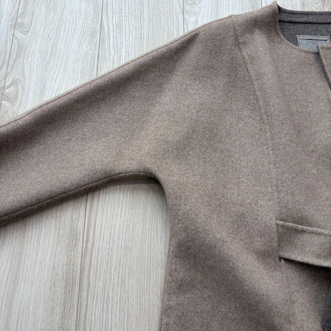 【極美品】FOXEY BOUTIQUE 現行 カシミヤ100% リバーコート L