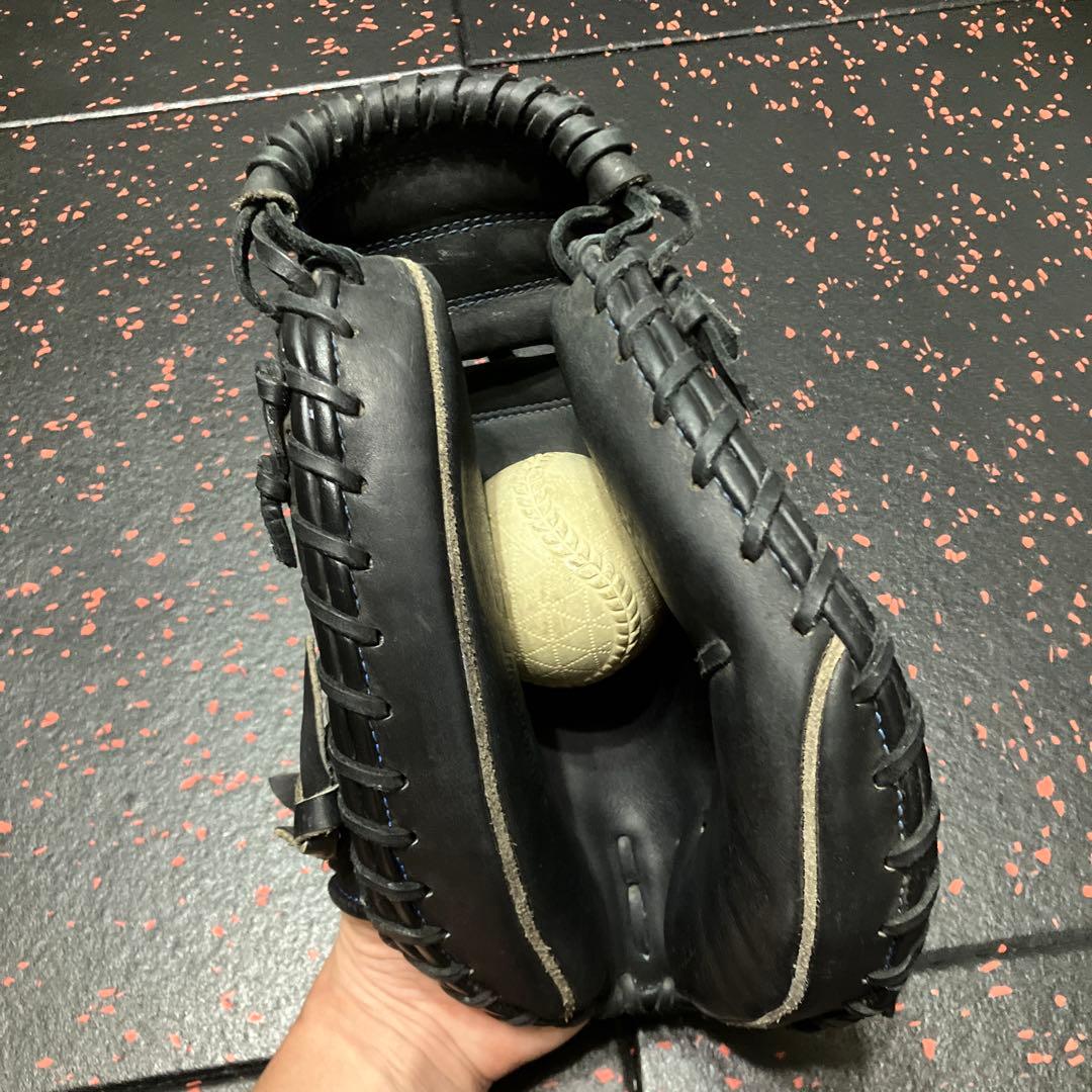 ハタケヤマ　キャッチャーミット 黒　一般軟式用