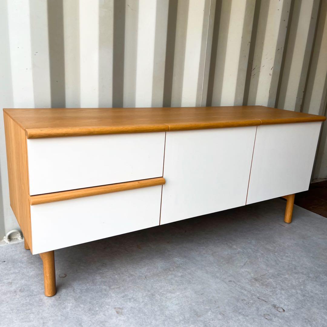 取付無料！イデー スティルト サイドボードL 北欧風ナチュラルローボード TV台