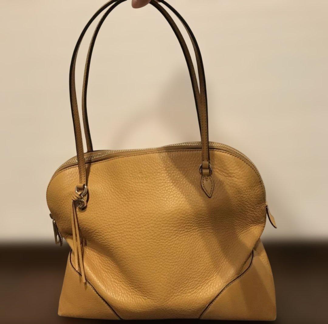 GUCCI イエローレザーハンドバッグ