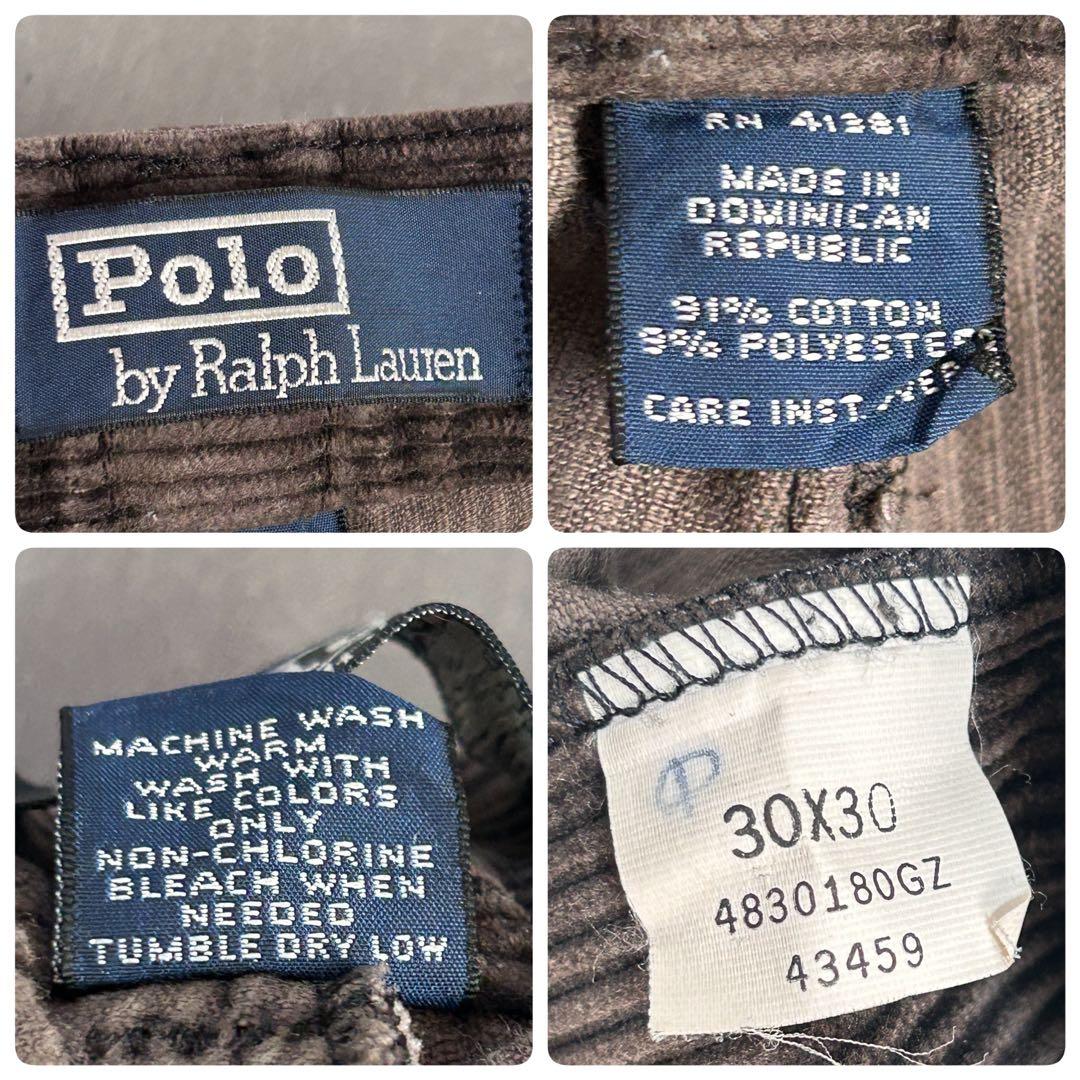 C26 ポロラルフローレン 太畝コーデュロイ 2タック ダークブラウン W30