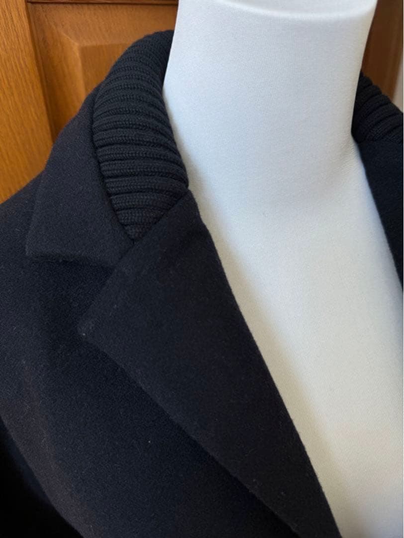 MM6 ウールコート 毛コート ダークブルー 38