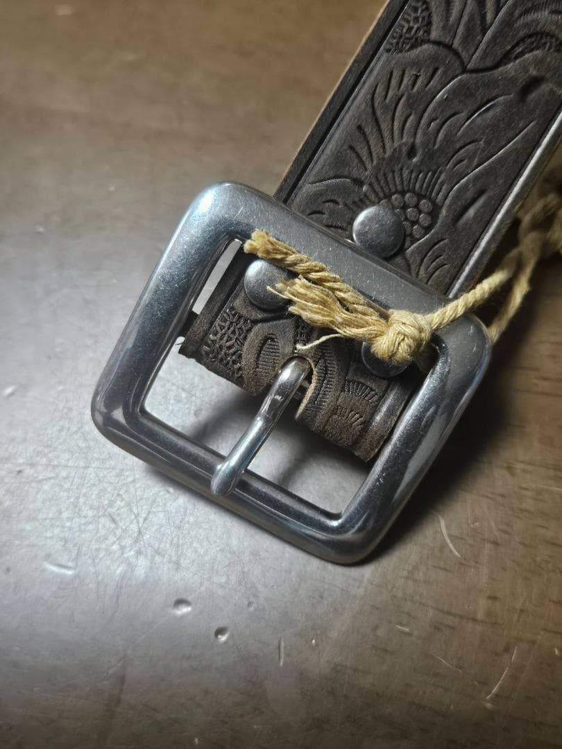 【新品未使用】RRL アメリカンヴィンテージエンボス加工 ブラウンベルト