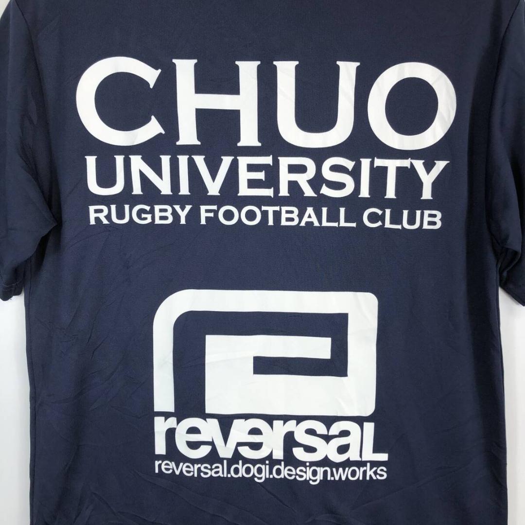 reversal 中央大学 ラグビー部 ポロシャツ 速乾 ネイビー　Mサイズ