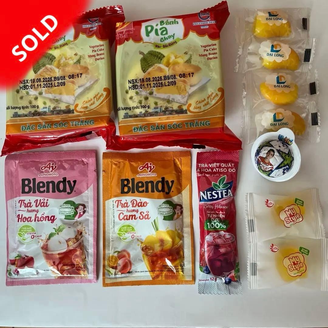 ベトナムお菓子＆ティーセット　ドリアンバインピア（Bánh pía chay）